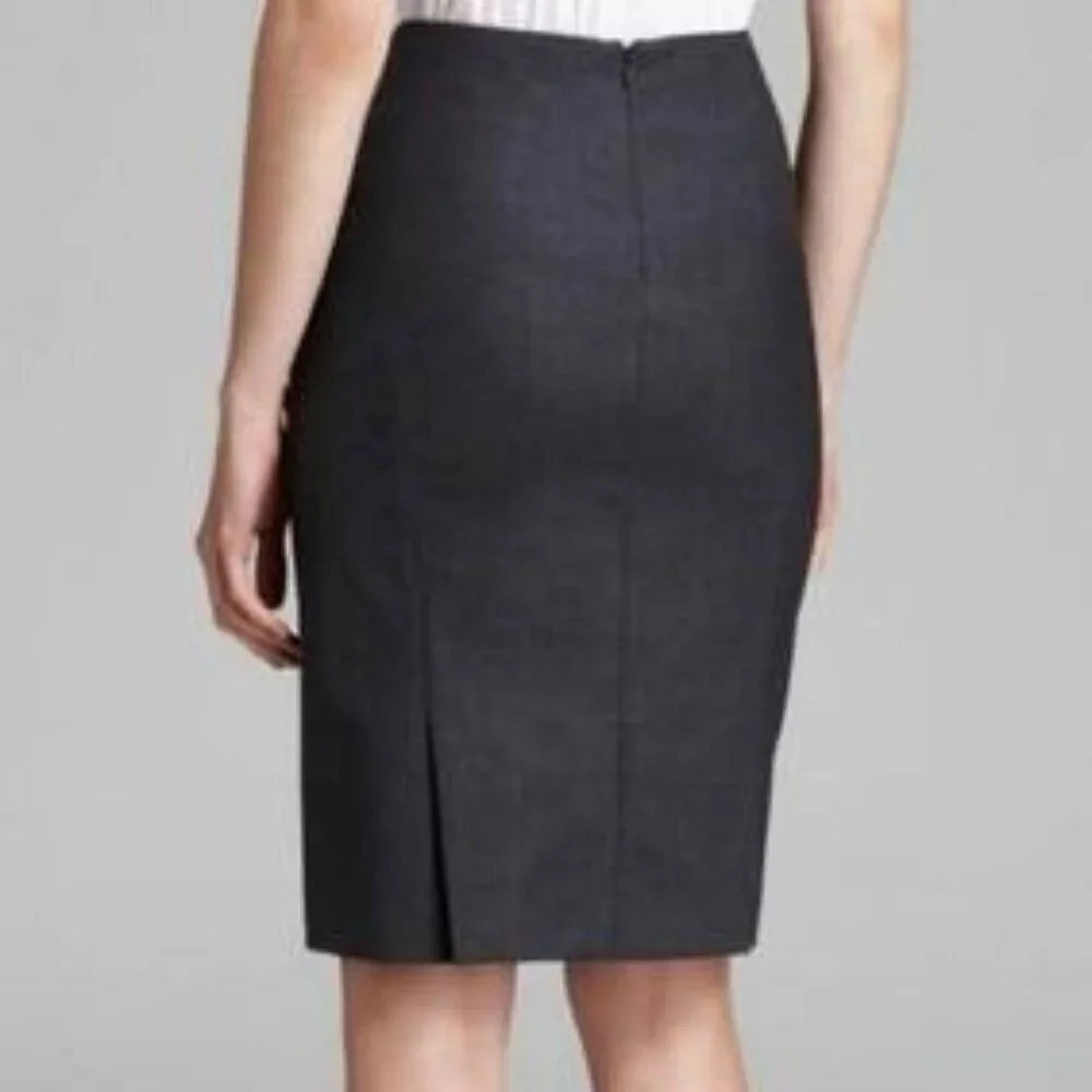 Theory Women's Professional Corporate Business Gray Wool Golda Skirt, NWT, 12